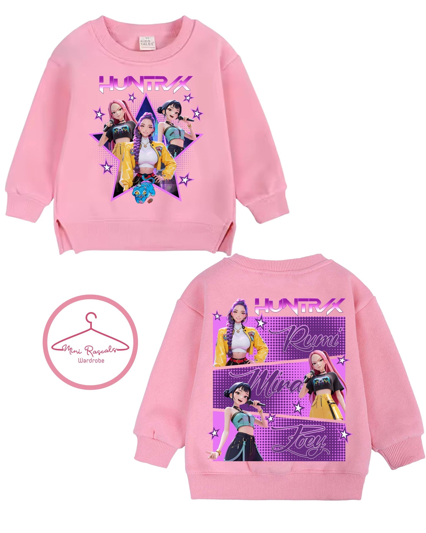 KPOP Demon Hunters Double-Sided Kids Sweatshirt | Girls Graphic Jumper | Huntrxx Kids