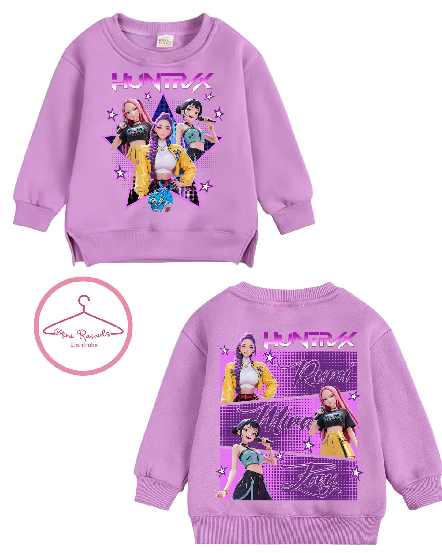KPOP Demon Hunters Double-Sided Kids Sweatshirt | Girls Graphic Jumper | Huntrxx Kids