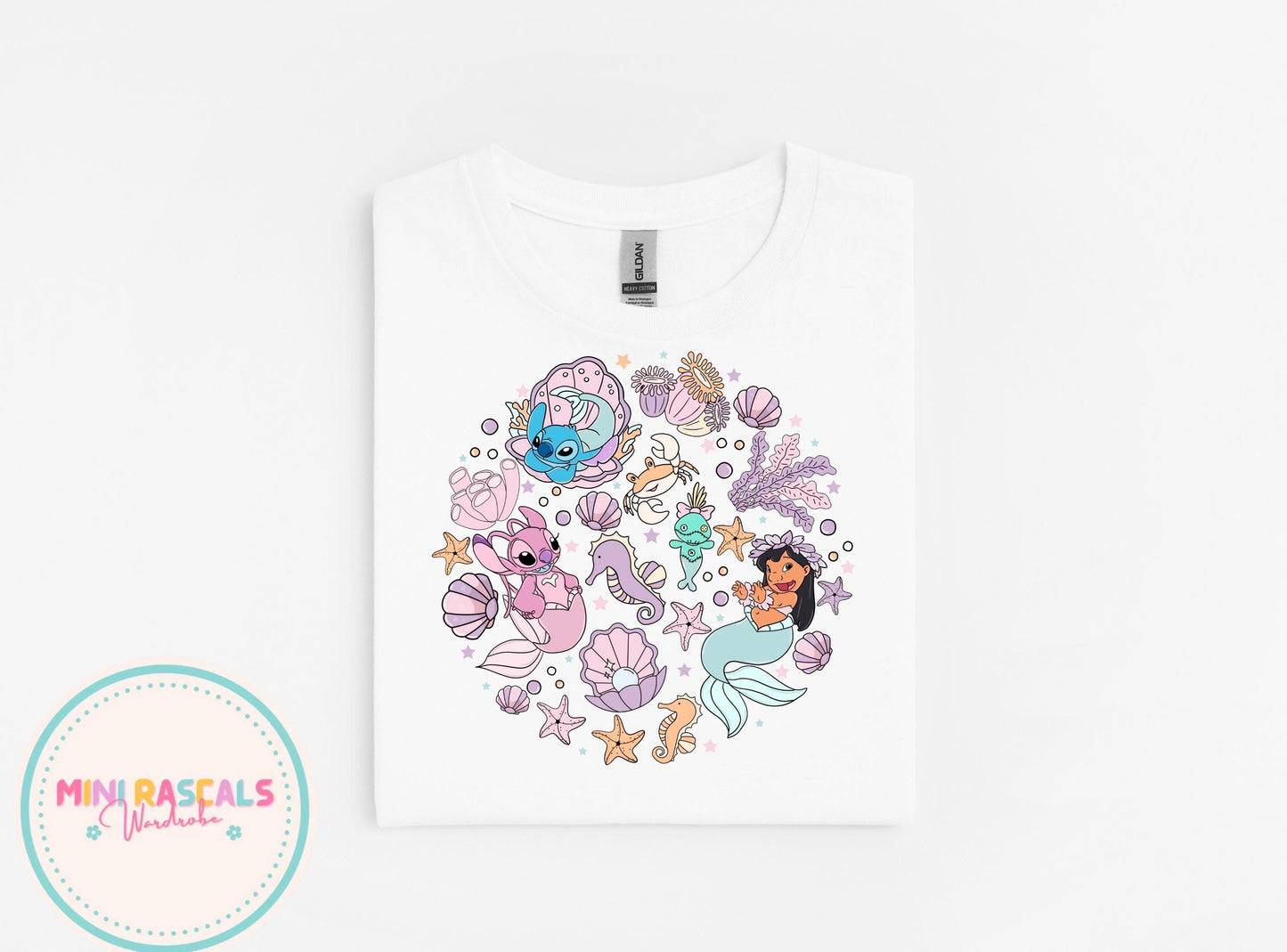 Lilo & Stitch Mermaid Kids T-Shirt & Sweatshirt | Disney Girls Graphic Top | Cute Holiday Outfit