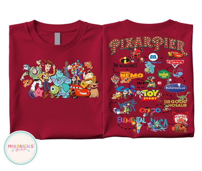 Disney Pixar Pier Characters Kids T-Shirt & Sweatshirt | McQueen Sully Wall-E Woody & Friends Graphic Top