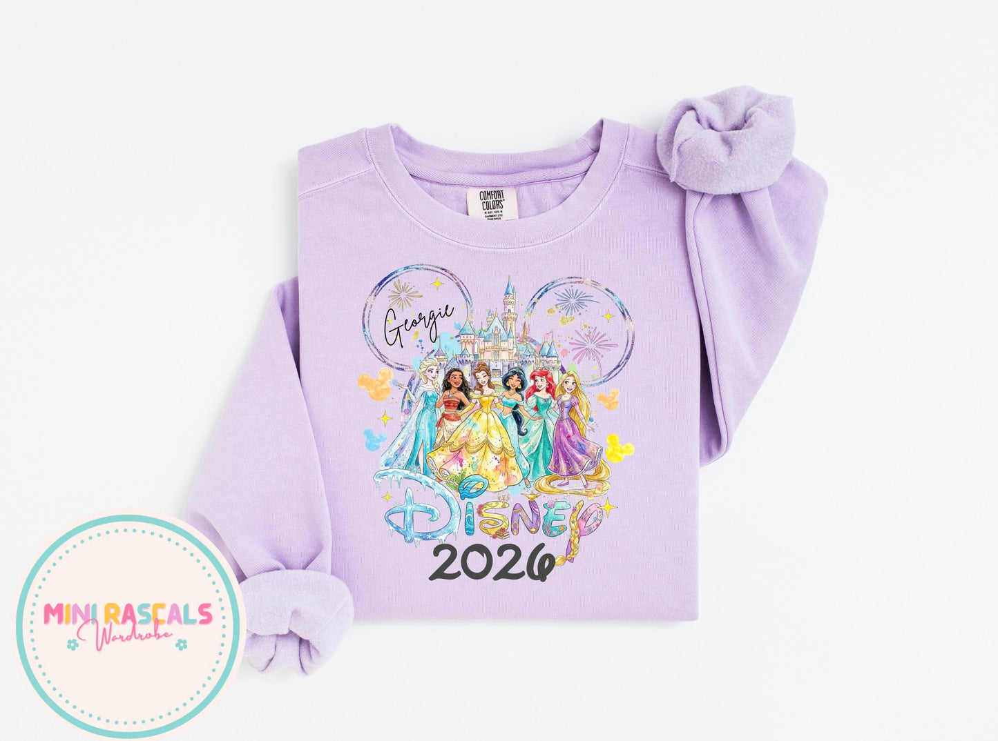 Personalised Disney Princess Trip Kids T-Shirt & Sweatshirt | Custom Name Disney Holiday Outfit | Girls