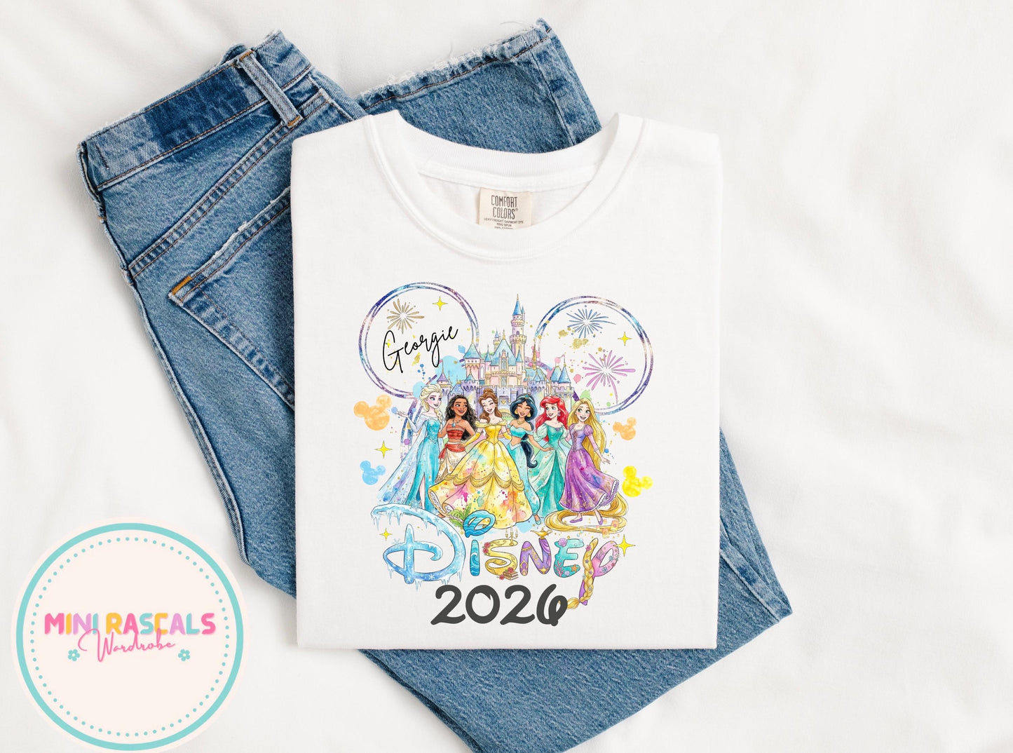 Personalised Disney Princess Trip Kids T-Shirt & Sweatshirt | Custom Name Disney Holiday Outfit | Girls