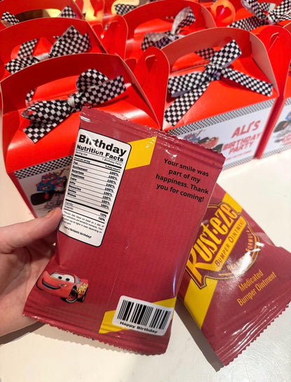 Disney Cars Rusteze Lightning McQueen Birthday Party Favor Crisp packet