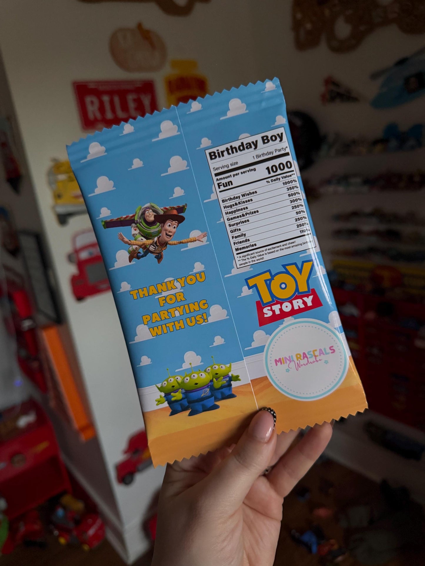 Disney Cars Toy Story Birthday Party Favor Crisp packet- Birthday treat, personalised gift, party favour