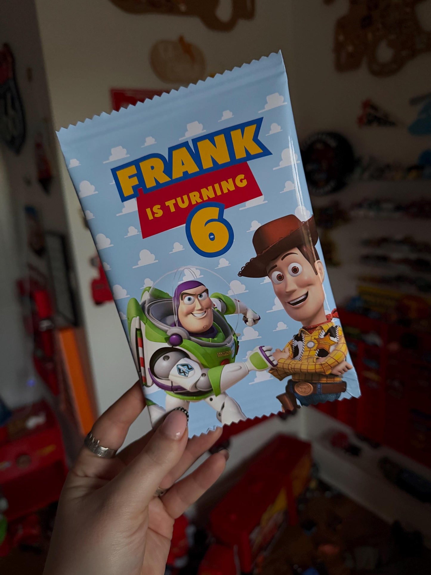 Disney Cars Toy Story Birthday Party Favor Crisp packet- Birthday treat, personalised gift, party favour
