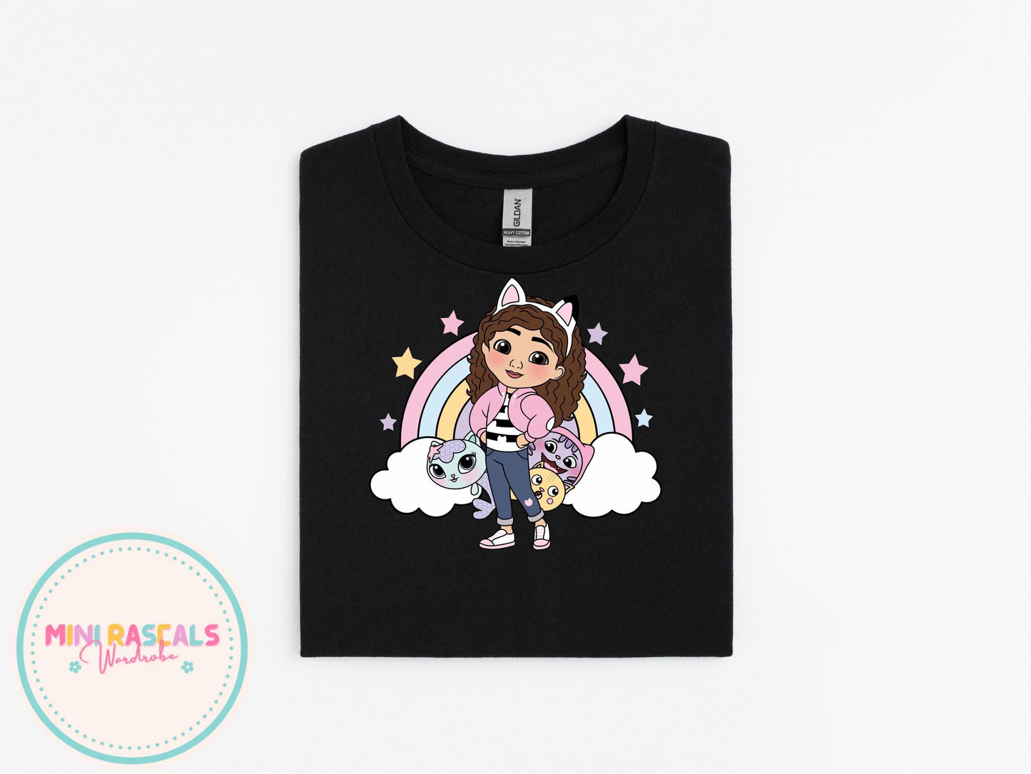 Gabby's Dollhouse Rainbow Kids T-Shirt & Sweatshirt | Girls Cartoon Graphic Top | Colourful Kids Outfit