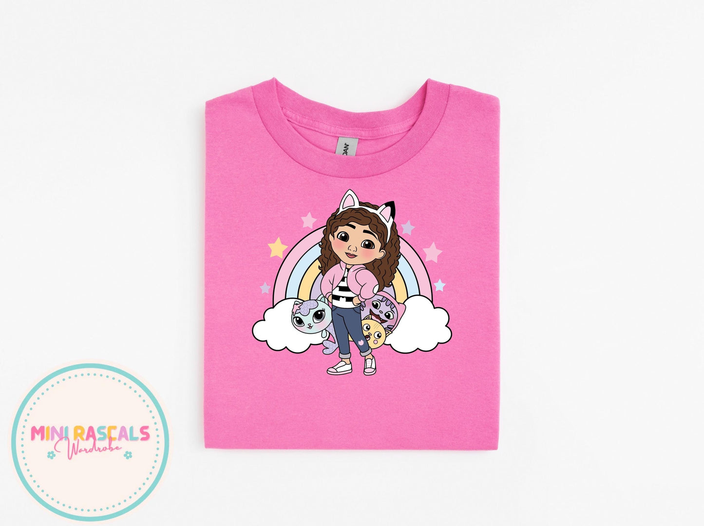Gabby's Dollhouse Rainbow Kids T-Shirt & Sweatshirt | Girls Cartoon Graphic Top | Colourful Kids Outfit