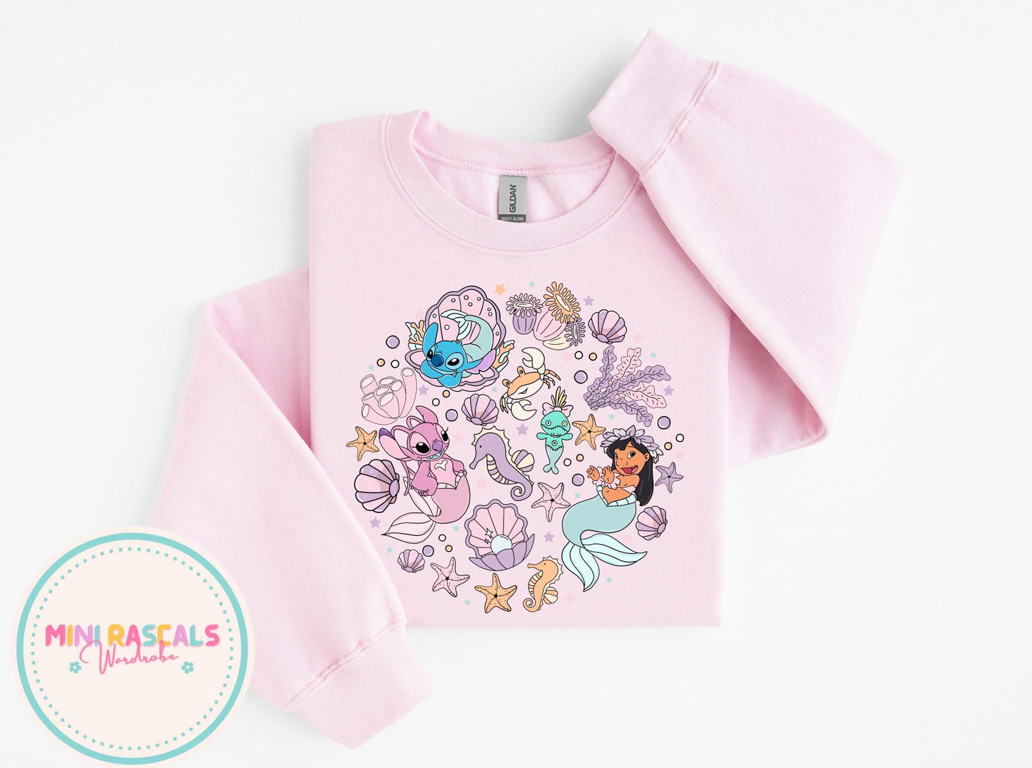 Lilo & Stitch Mermaid Kids T-Shirt & Sweatshirt | Disney Girls Graphic Top | Cute Holiday Outfit