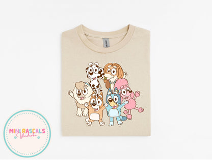 Cartoon Dog Family Kids T-Shirt & Sweatshirt | Cute Puppy Group Graphic Tee | Boys Girls Unisex Kids Outfit