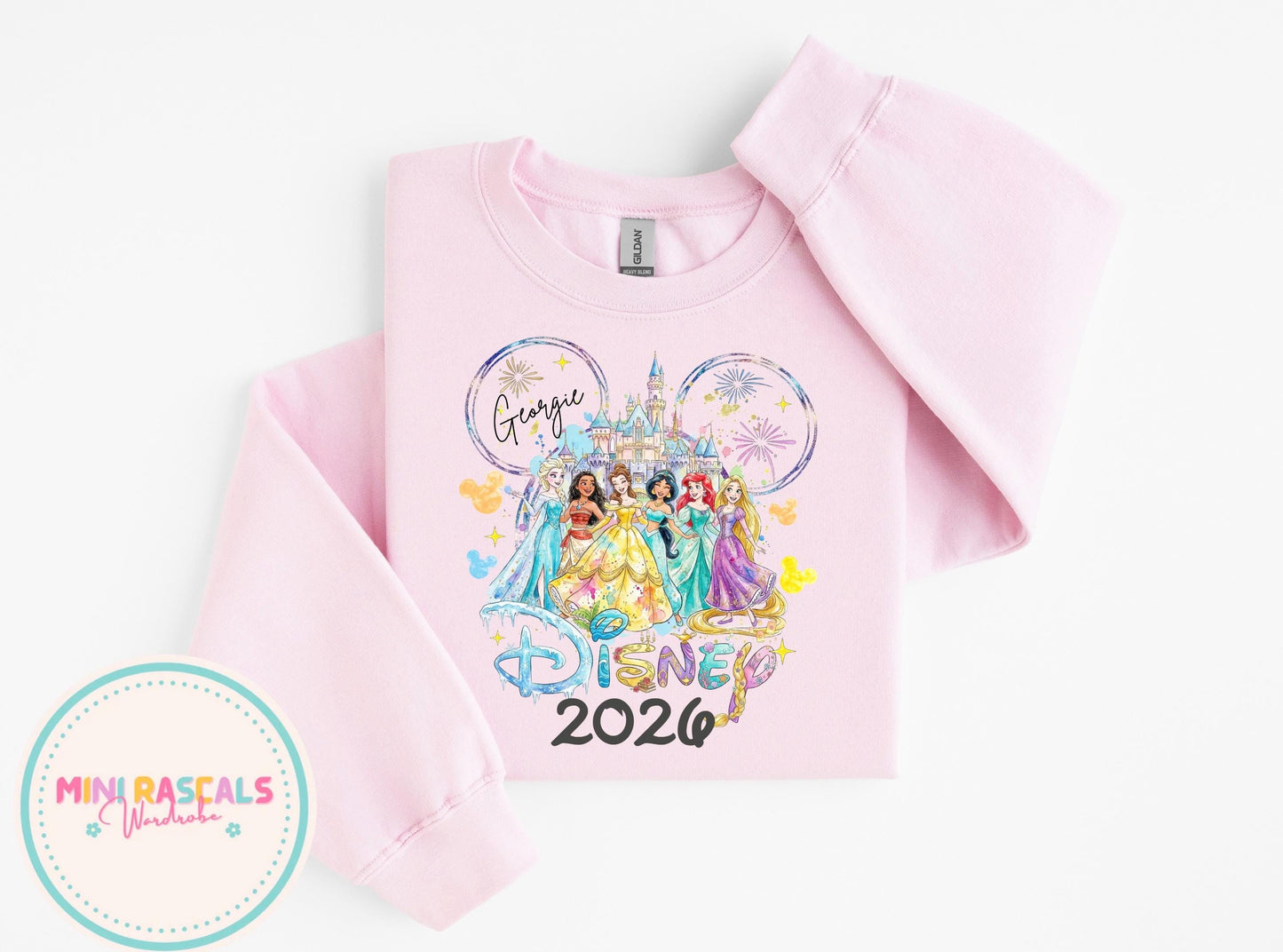Personalised Disney Princess Trip Kids T-Shirt & Sweatshirt | Custom Name Disney Holiday Outfit | Girls