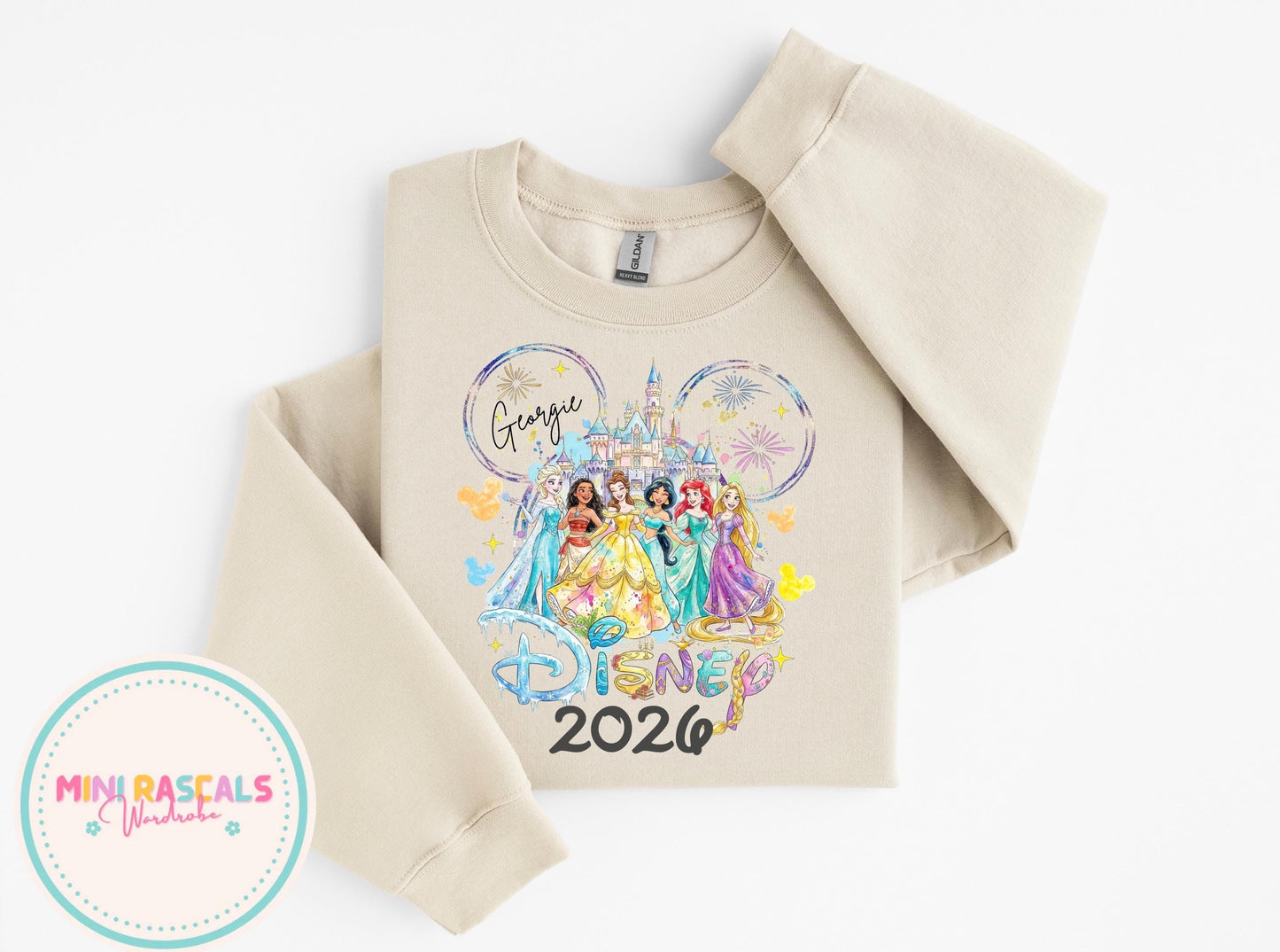 Personalised Disney Princess Trip Kids T-Shirt & Sweatshirt | Custom Name Disney Holiday Outfit | Girls