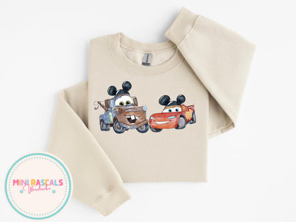 Disney Cars McQueen and Mater Mickey Ears - McQueen Kids T-Shirts and Sweatshirt - Pixar Kids