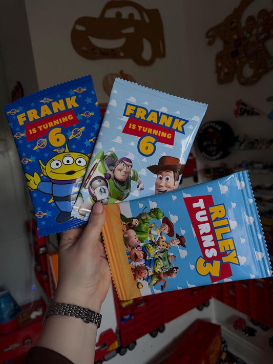 Disney Cars Toy Story Birthday Party Favor Crisp packet- Birthday treat, personalised gift, party favour