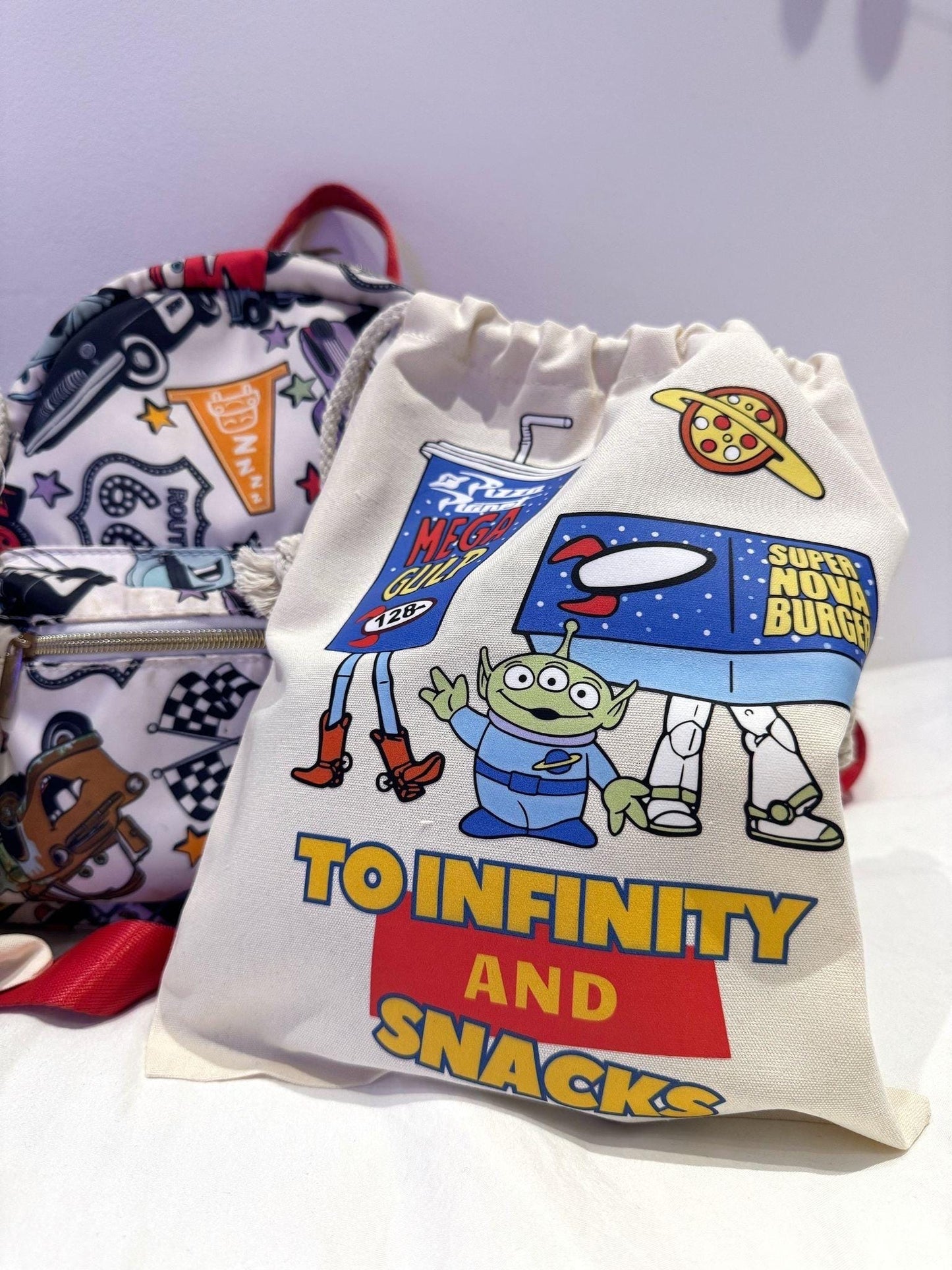 Personalised Toy Story 'To Infinity and Snacks' Storage Bag | Custom Kids Toy Storage | Pixar Gift