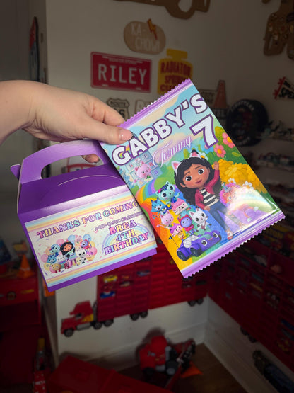 Gabby’s Dollhouse Birthday Party Favor Crisp packet- Birthday treat, personalised gift, party favour