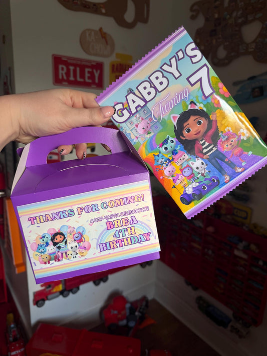 Gabby’s Dollhouse Birthday Party Favor Bags - Birthday treat, personalised gift, party favour