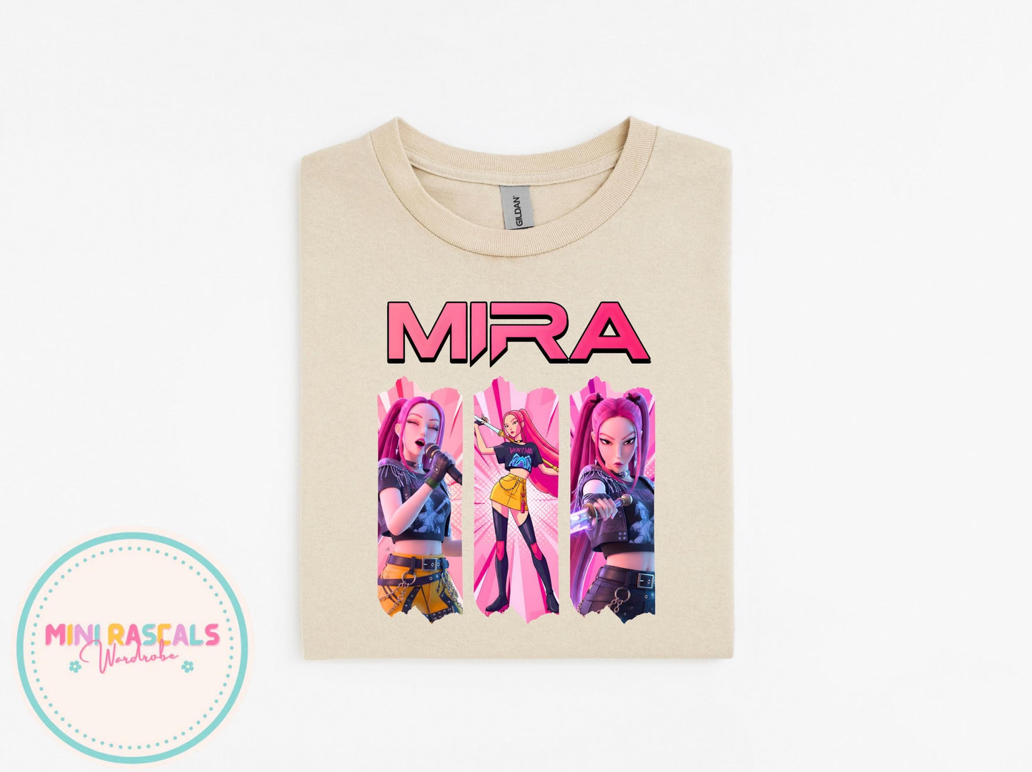 KPOP Demon Hunters Mira Kids T-Shirt | Huntrxx Girls Graphic Tee | Character Birthday Top
