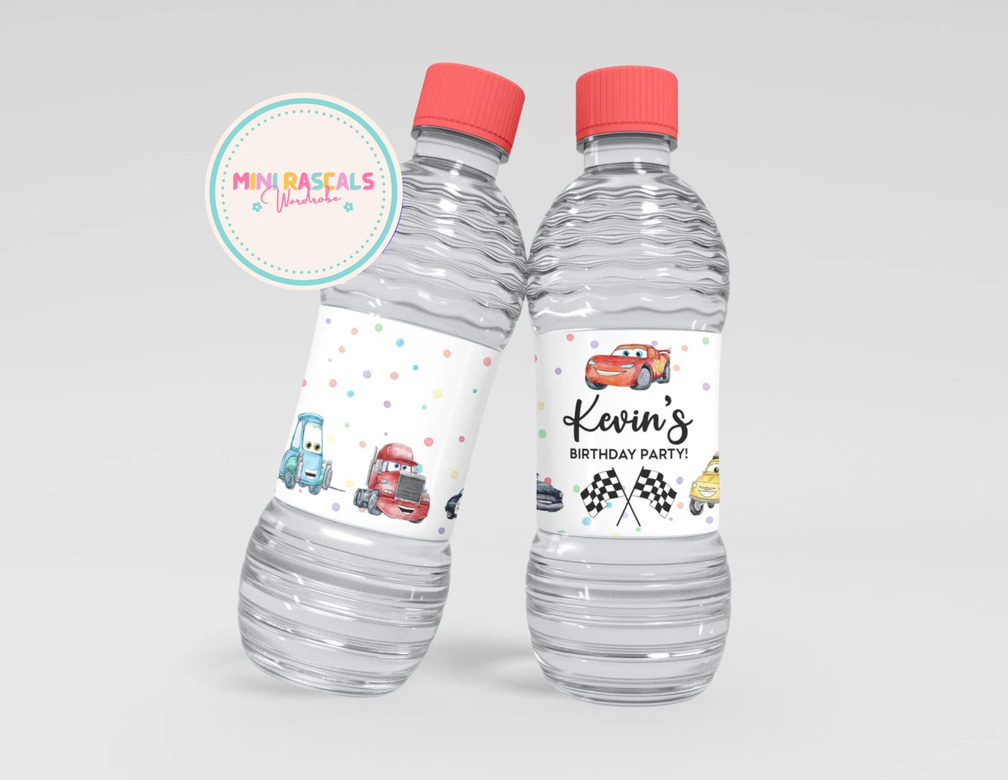 Disney Cars Lightning McQueen Birthday Party Favor Water Bottle / Fruit Shoot Labels- Birthday treat, personalised gift, party favour