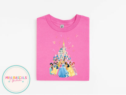 Disney Princess Castle Kids T-Shirt & Sweatshirt | Girls Disney Trip Outfit | Cinderella Princess Graphic Top