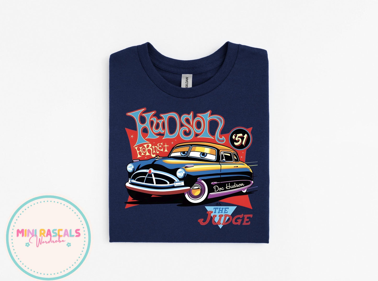 Doc Hudson Shirt for Kids – Hudson Hornet 51 Tee – The Judge Cartoon Car Shirt – Retro Race Car Birthday Gift – Boys Girls Graphic T-Shirt