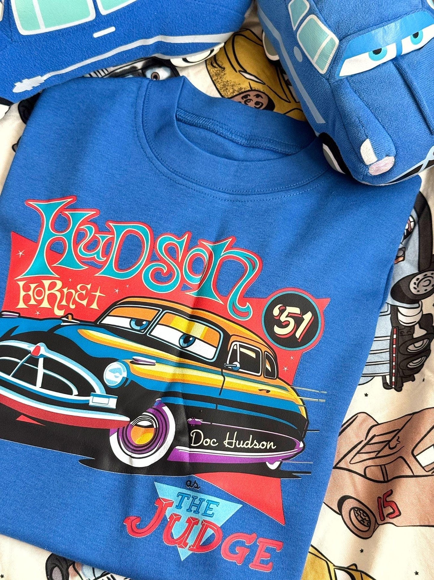 Doc Hudson Shirt for Kids – Hudson Hornet 51 Tee – The Judge Cartoon Car Shirt – Retro Race Car Birthday Gift – Boys Girls Graphic T-Shirt