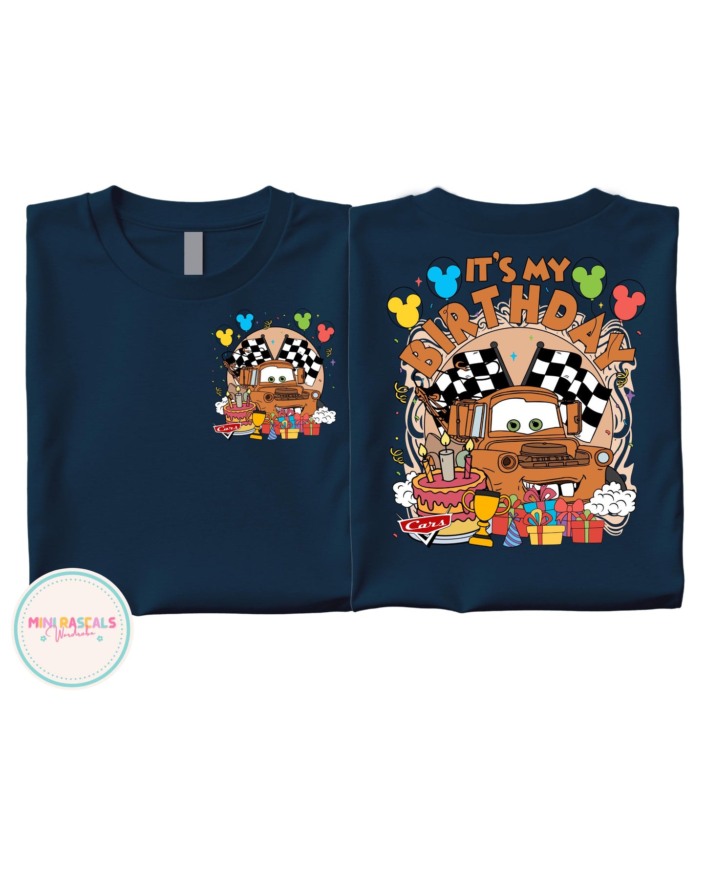 Cars Tow Mater Birthday Tshirt | “It’s My Birthday” Kids Shirt | Race Theme Birthday Outfit | Checkered Flag Birthday Tshirt