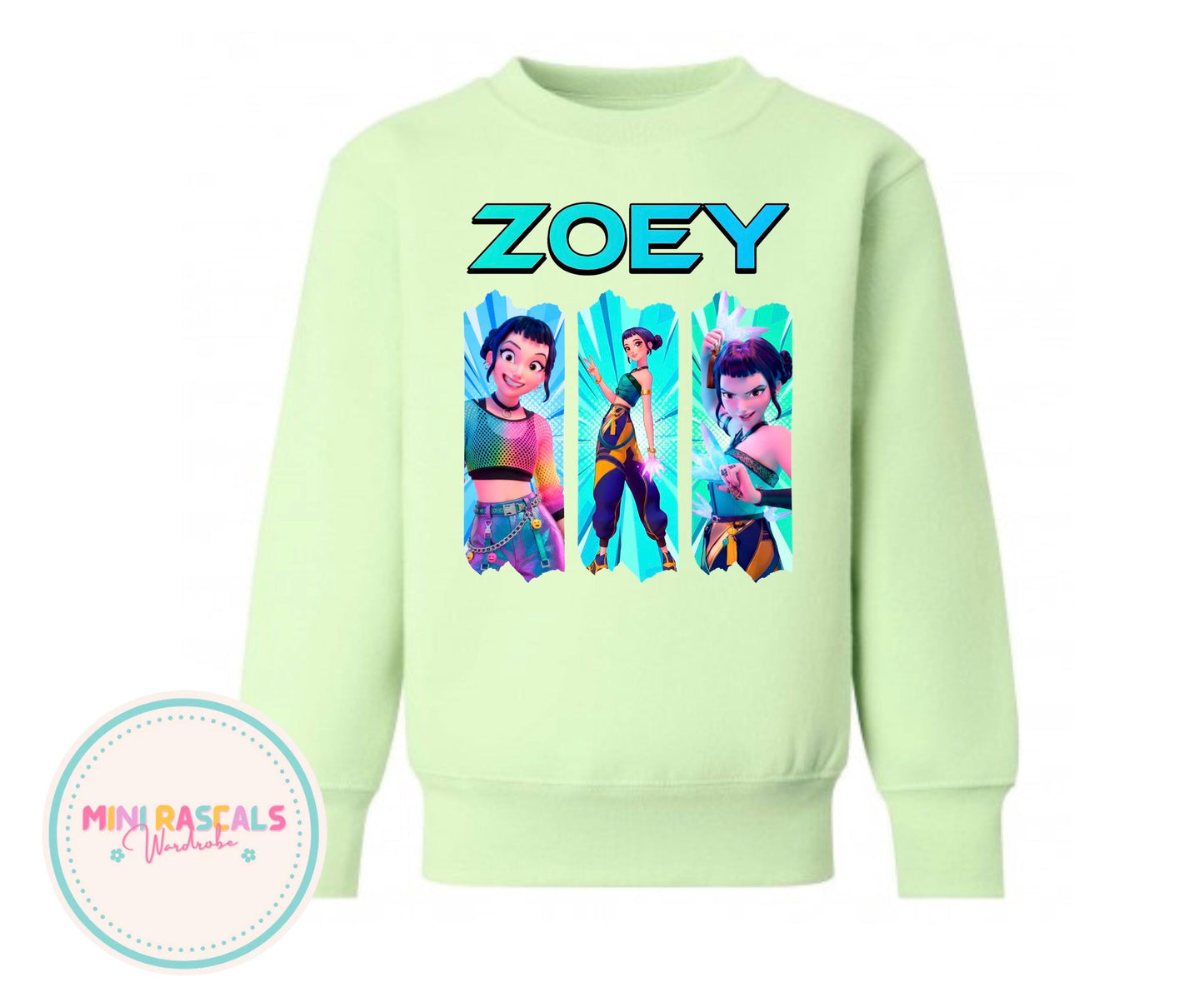 KPOP Demon Hunters Zoey Kids T-Shirt | Huntrxx Girls Graphic Tee | Character Birthday Top