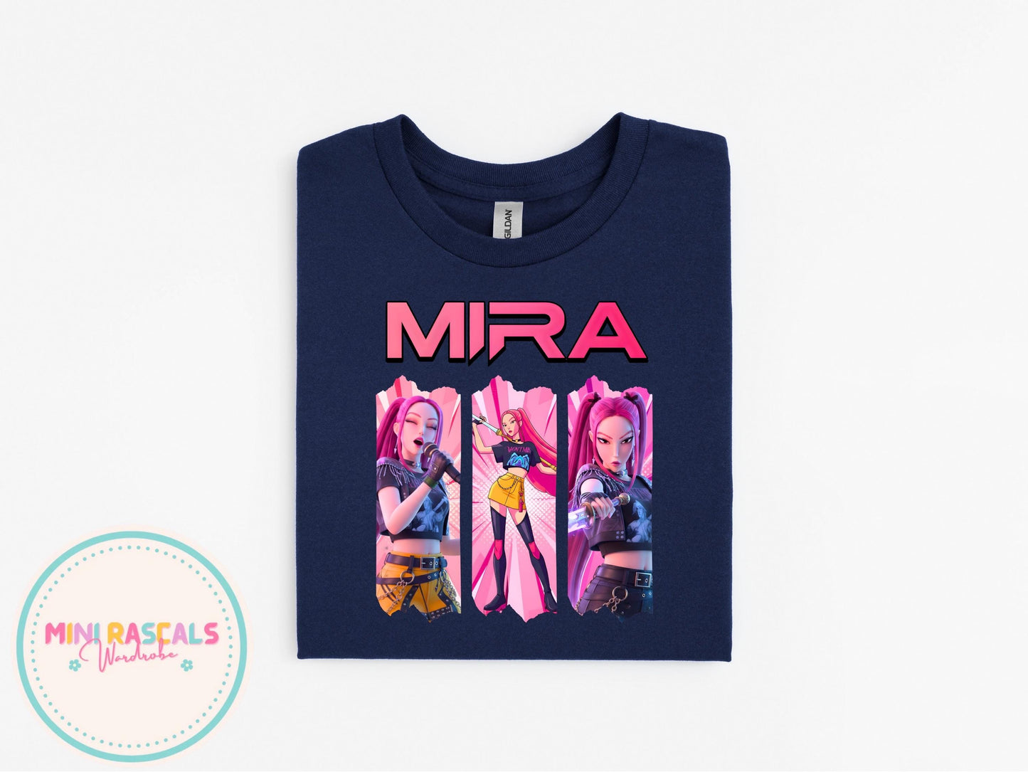 KPOP Demon Hunters Mira Kids T-Shirt | Huntrxx Girls Graphic Tee | Character Birthday Top