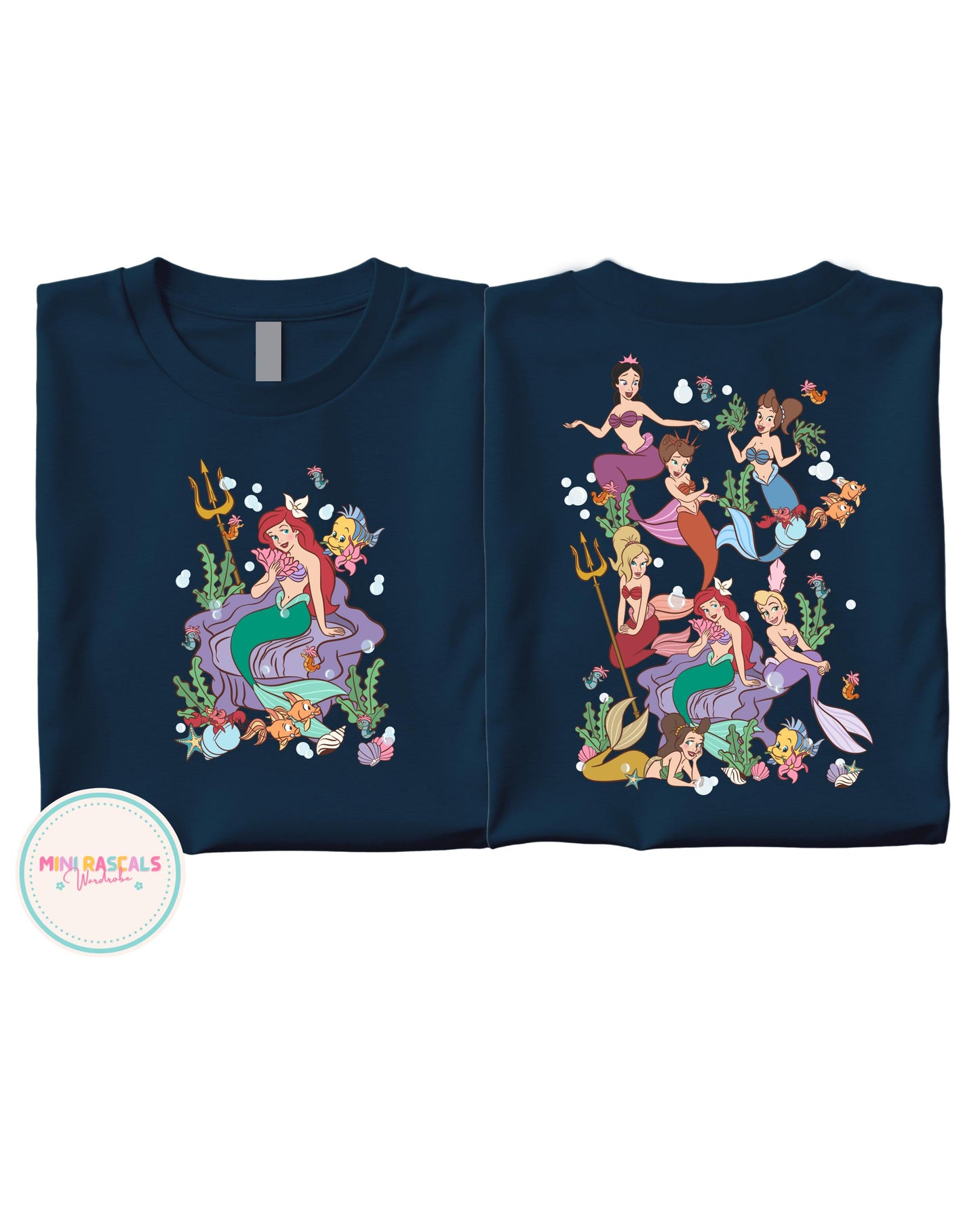 Disney Little Mermaid Princess Tshirt and Sweatshirt for Girls – Under the Sea Princess Tee – Little Mermaid