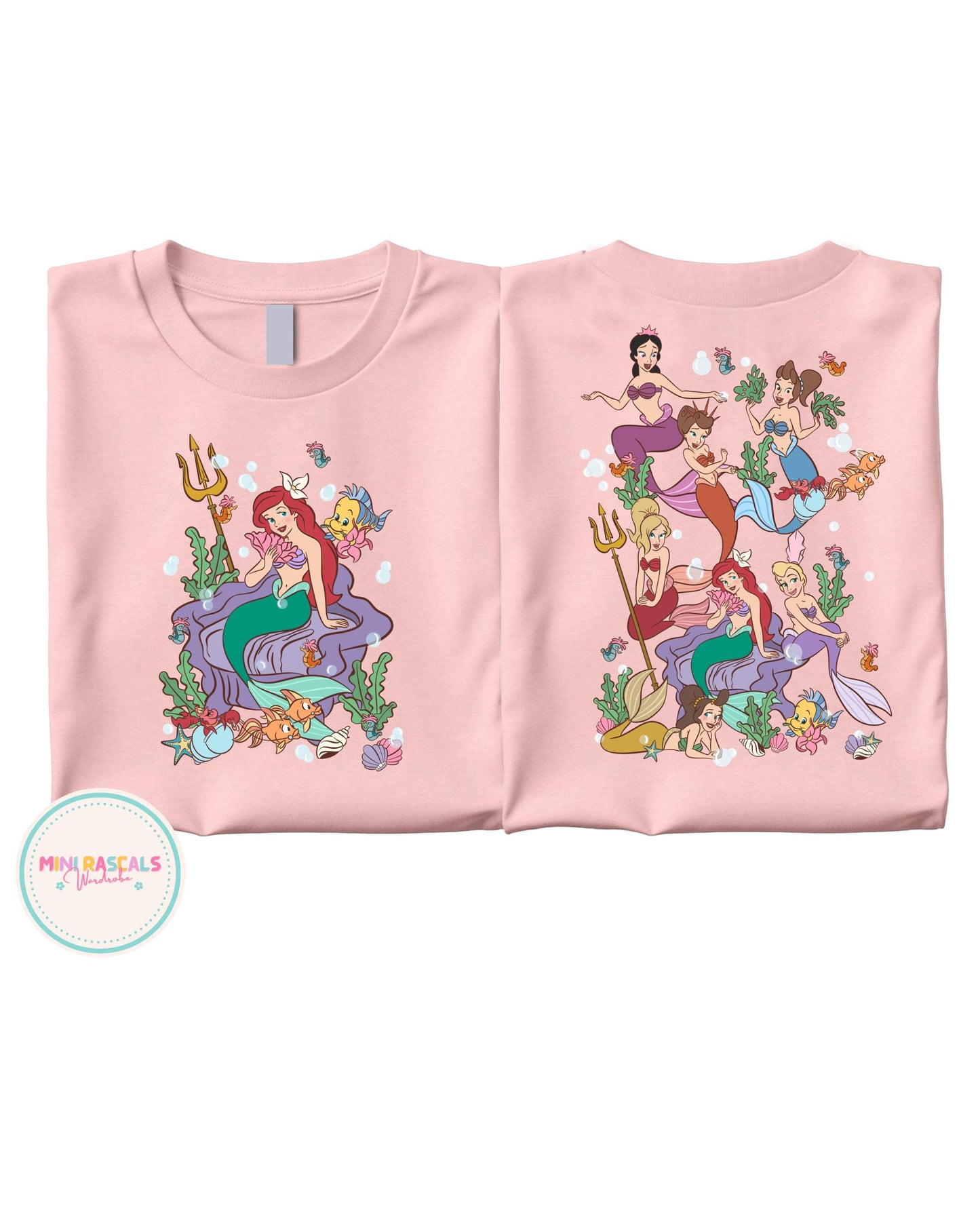 Disney Little Mermaid Princess Tshirt and Sweatshirt for Girls – Under the Sea Princess Tee – Little Mermaid