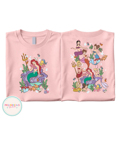 Disney Little Mermaid Princess Tshirt and Sweatshirt for Girls – Under the Sea Princess Tee – Little Mermaid