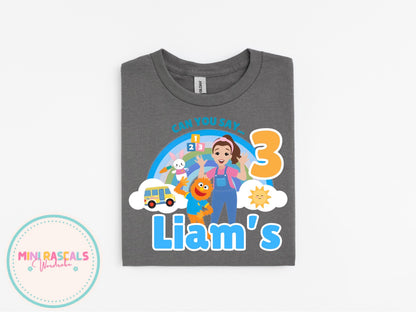 Ms Rachel Blue ‘Can You Say’ Birthday Personalised Tshirt and Sweatshirt – Custom Name Birthday Shirt – Kids Birthday Outfit