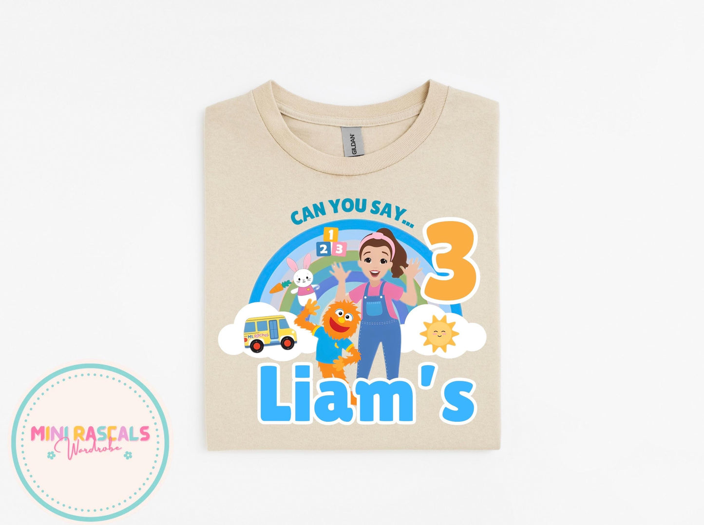 Ms Rachel Blue ‘Can You Say’ Birthday Personalised Tshirt and Sweatshirt – Custom Name Birthday Shirt – Kids Birthday Outfit