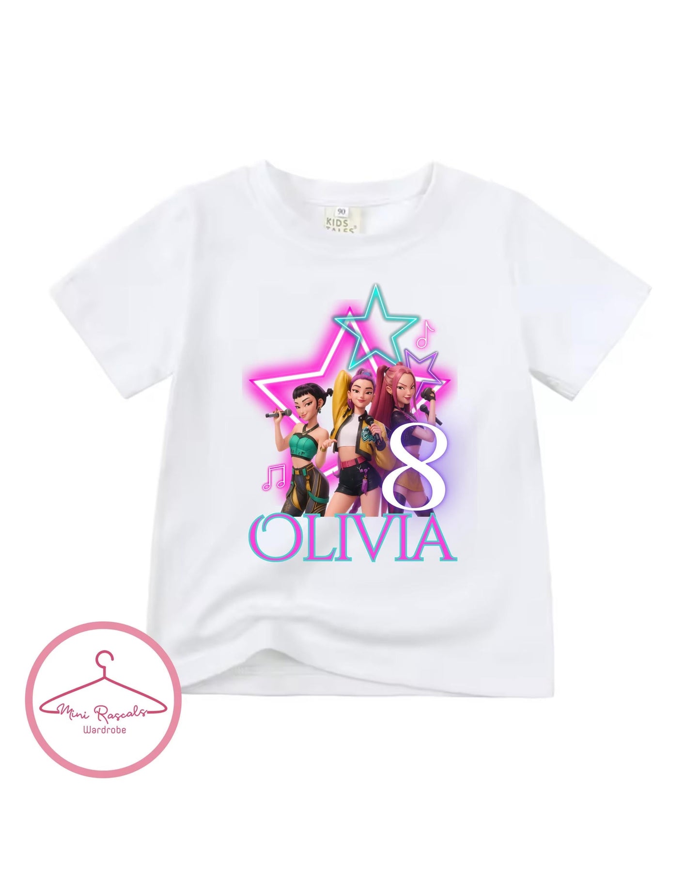 Personalised KPOP Demon Hunters Birthday T-Shirt & Sweatshirt | Custom Name & Age | Huntrxx Kids Birthday Outfit
