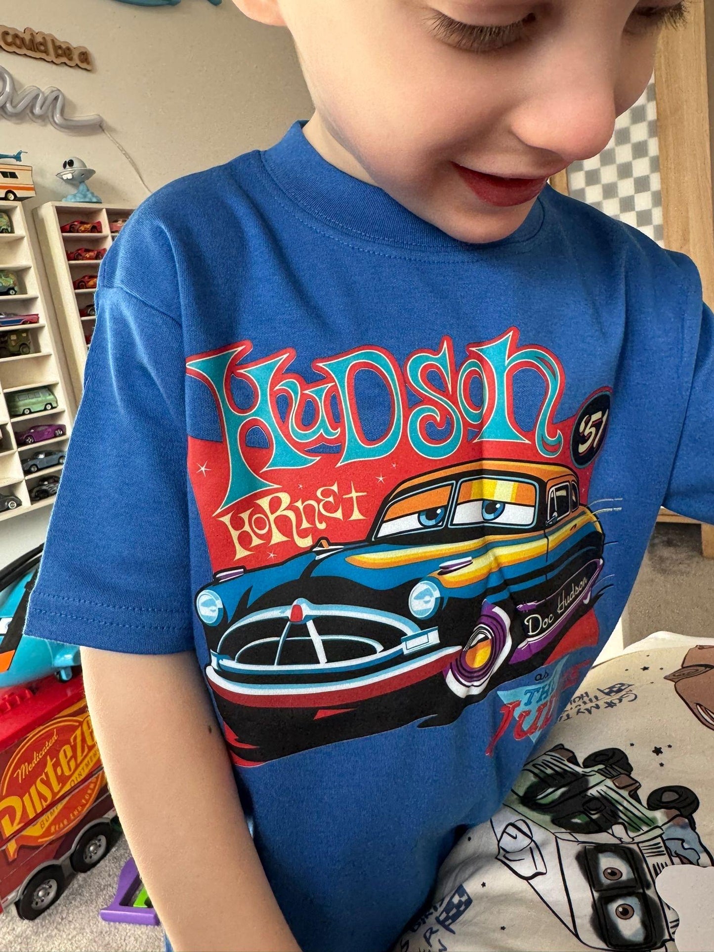 Doc Hudson Shirt for Kids – Hudson Hornet 51 Tee – The Judge Cartoon Car Shirt – Retro Race Car Birthday Gift – Boys Girls Graphic T-Shirt