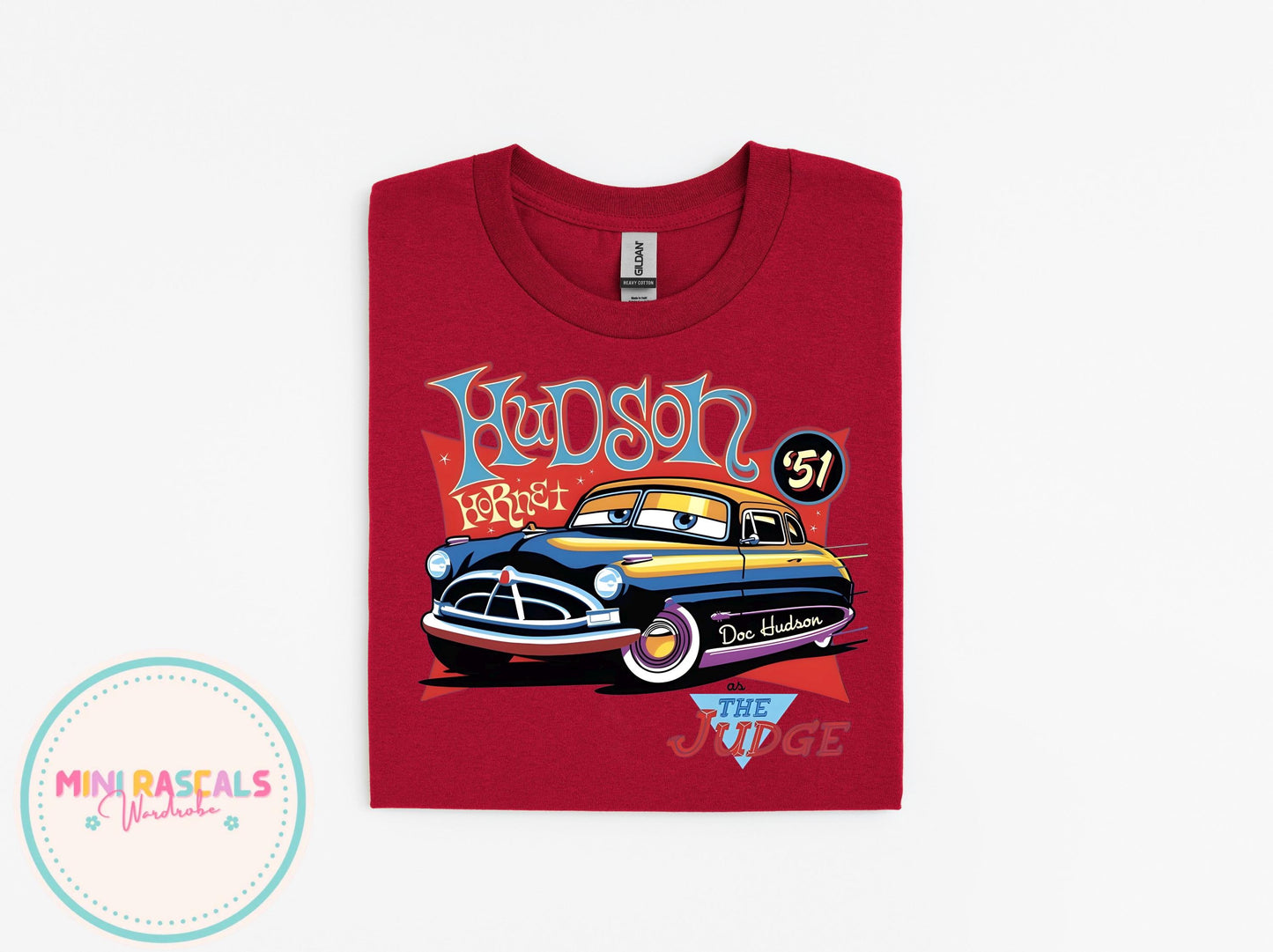 Doc Hudson Shirt for Kids – Hudson Hornet 51 Tee – The Judge Cartoon Car Shirt – Retro Race Car Birthday Gift – Boys Girls Graphic T-Shirt
