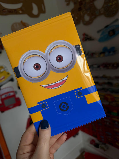 Personalised Minion Theme Fillable Crisp Packets | Minion Birthday Party Favours | Custom Party Snack Bags | Kids Party Treat Bags