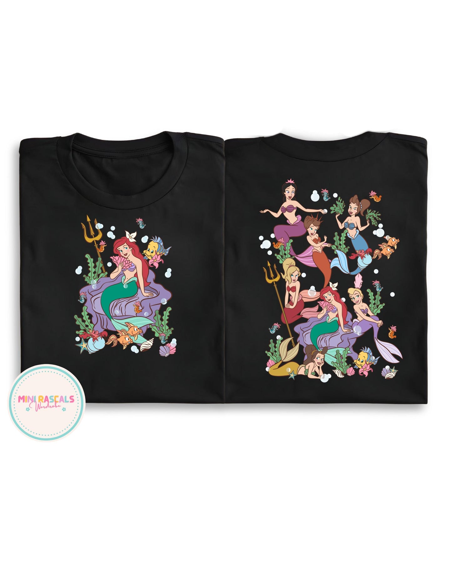 Disney Little Mermaid Princess Tshirt and Sweatshirt for Girls – Under the Sea Princess Tee – Little Mermaid