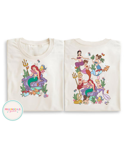 Disney Little Mermaid Princess Tshirt and Sweatshirt for Girls – Under the Sea Princess Tee – Little Mermaid