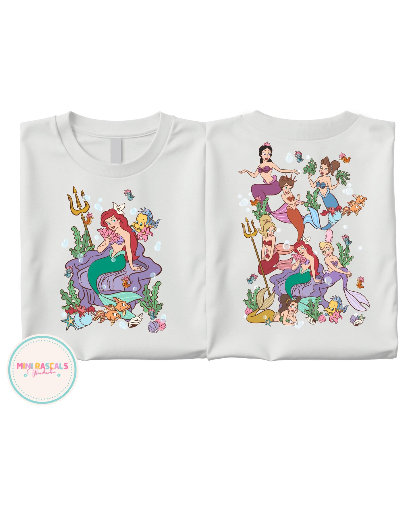 Disney Little Mermaid Princess Tshirt and Sweatshirt for Girls – Under the Sea Princess Tee – Little Mermaid