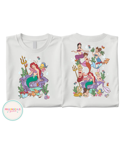 Disney Little Mermaid Princess Tshirt and Sweatshirt for Girls – Under the Sea Princess Tee – Little Mermaid