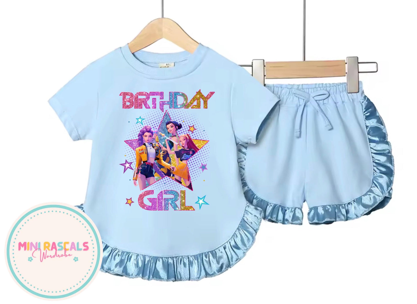 Personalised KPOP Demon Hunters Birthday T-Shirt | Girls Kids Birthday Outfit | Custom Name & Age | Huntrix Inspired