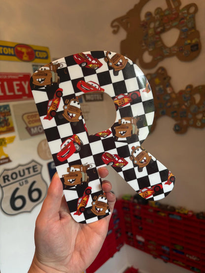 Personalised Acrylic Letters Initials – Lightning McQueen, Disney, Cars Theme Nursery & Bedroom Decor - available in A4 or A5